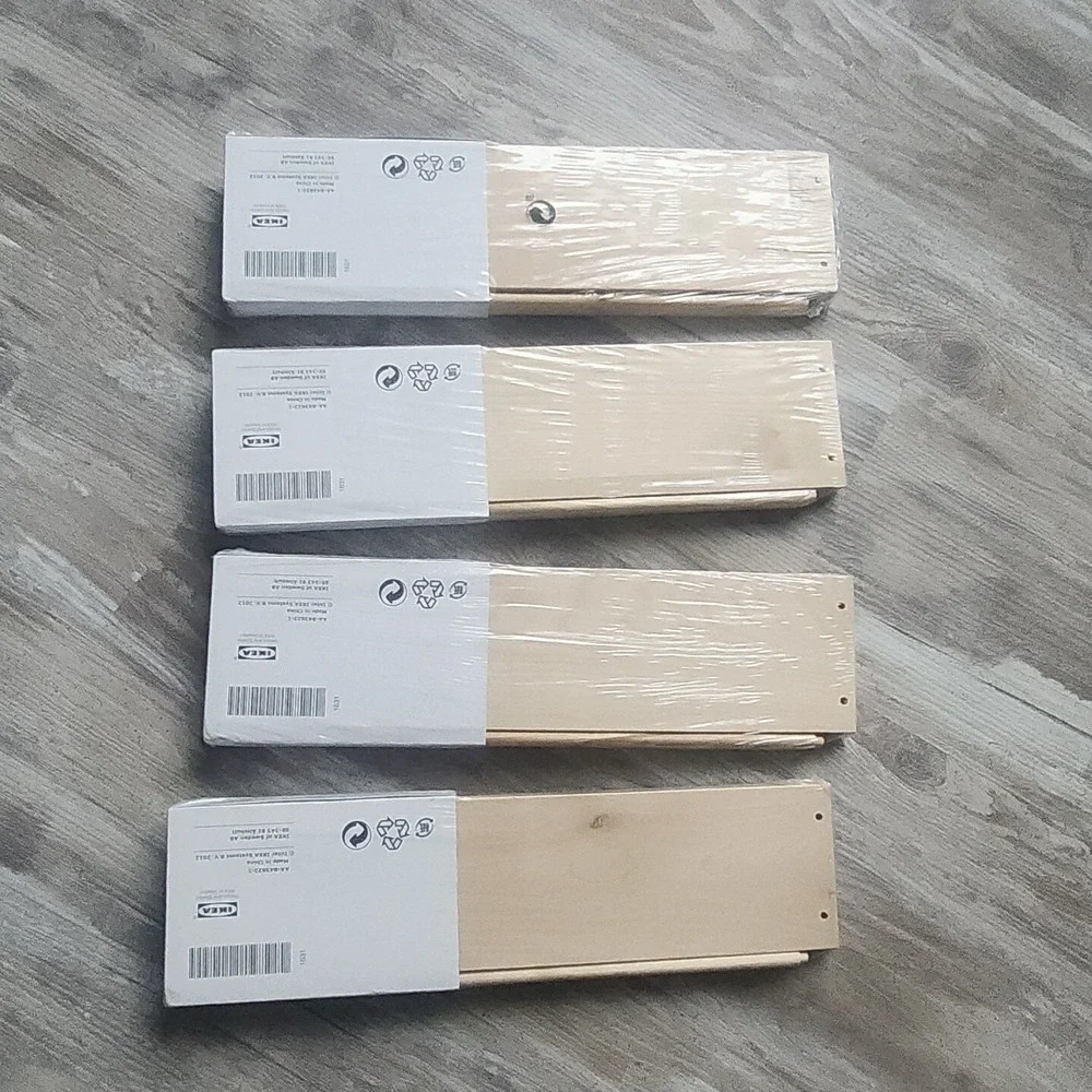 Lot of 4 IKEA BEKVAM Birch Wood Spice Racks Floating Nursery Book Shelf Storage